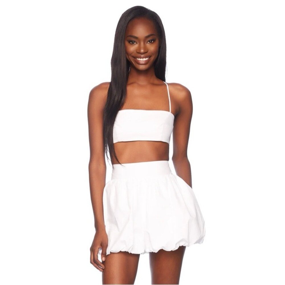 Susana Monaco Crop Top Womens S White Spaghetti Strap Camisole Tank NWT USA